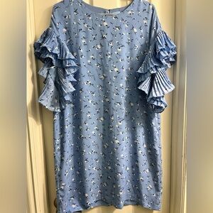 CeCe Dress  Women Large Blue Floral